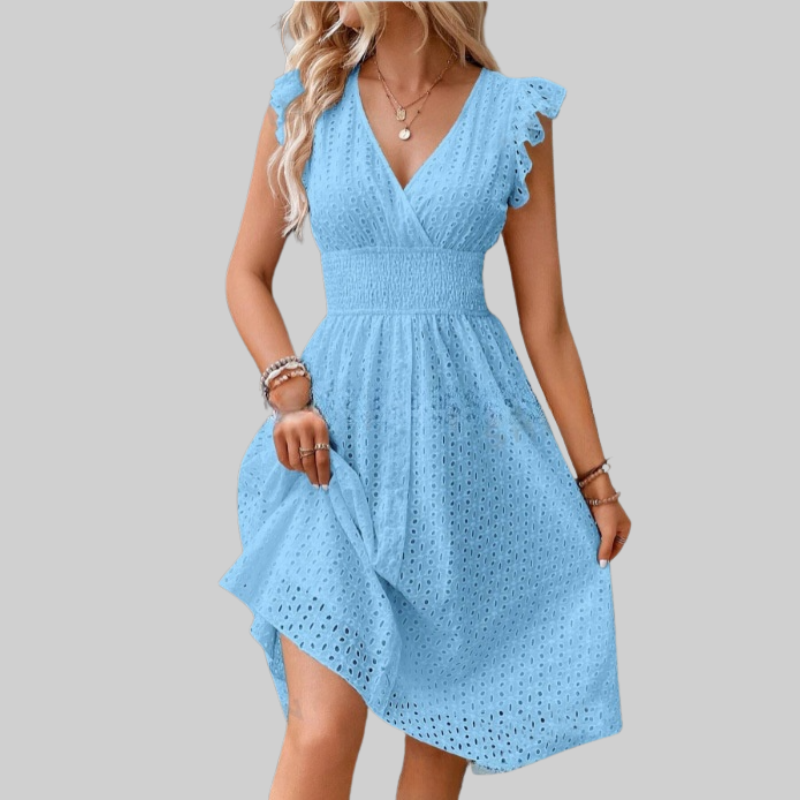 Sylvia | Women's Embroidered Summer Dress | Midi