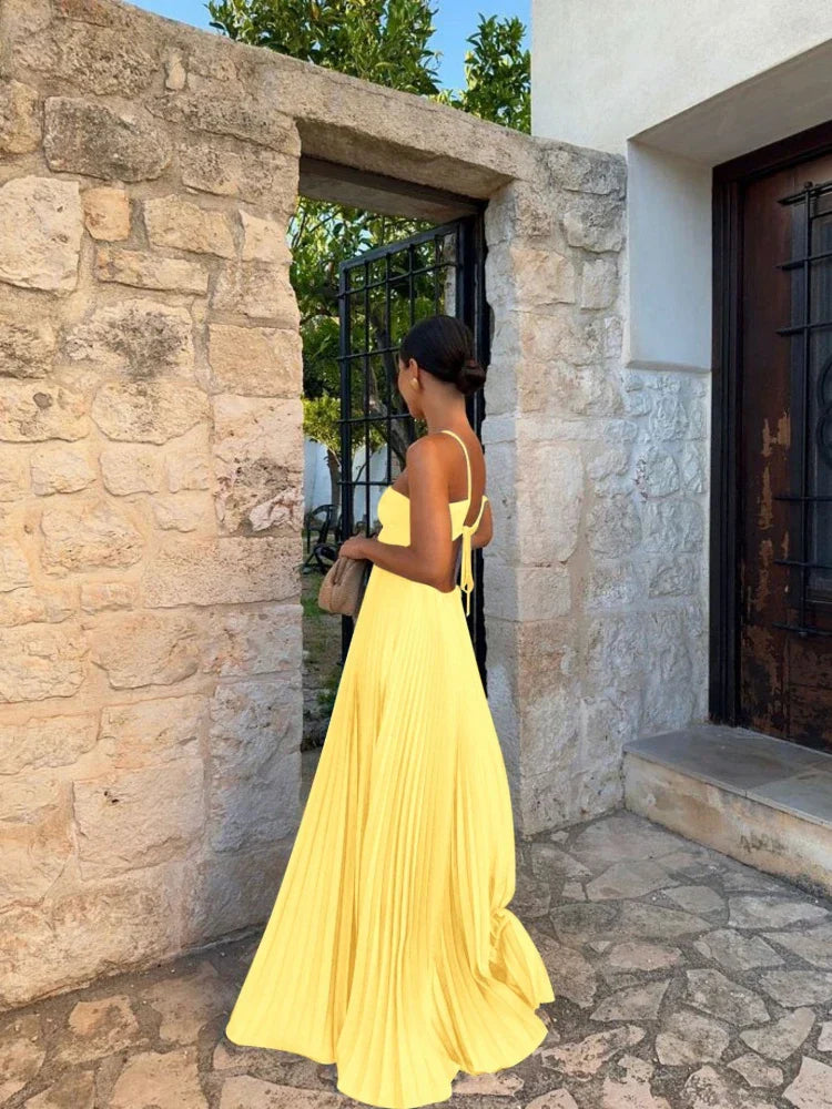 Aileen | Women's Pleated Summer Dress | Maxi