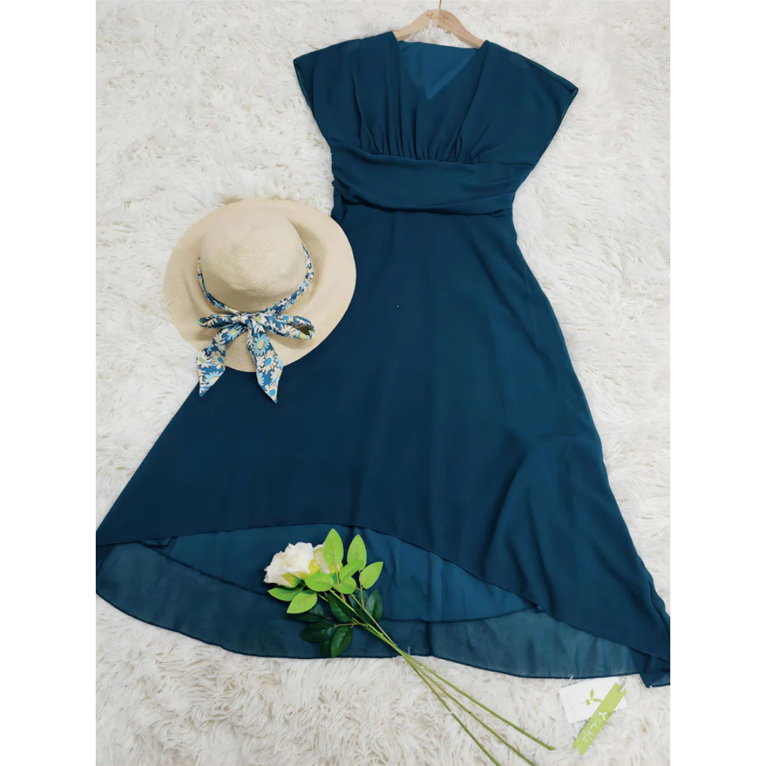 Akari | Women's Elegant V-Neck Formal Dress | Midi