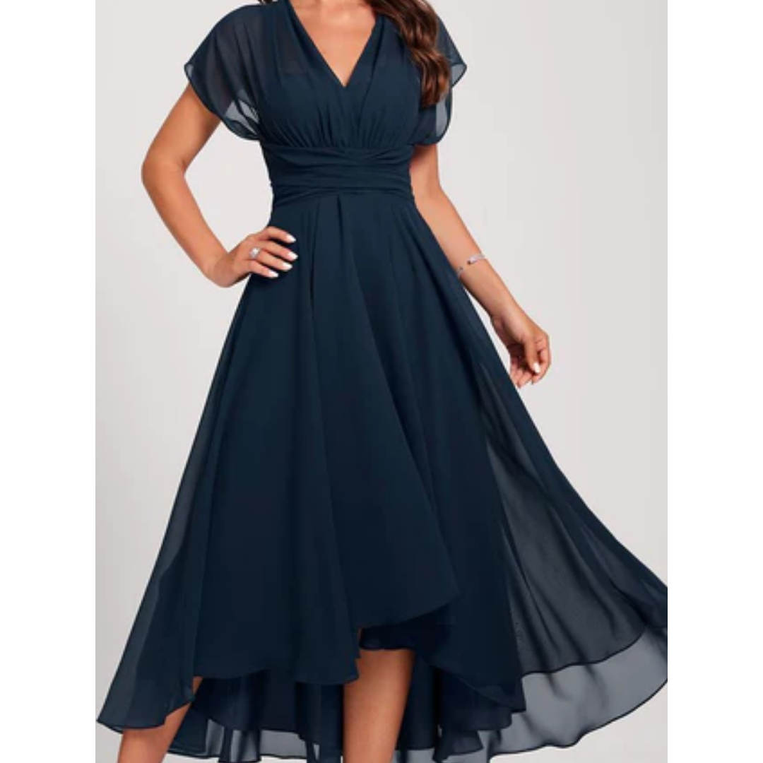 Akari | Women's Elegant V-Neck Formal Dress | Midi