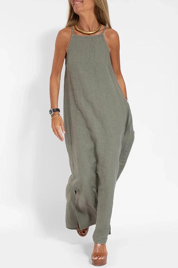 Alazne's Minimalist Fluid Dress with Breathable Fabric and Relaxed Fit