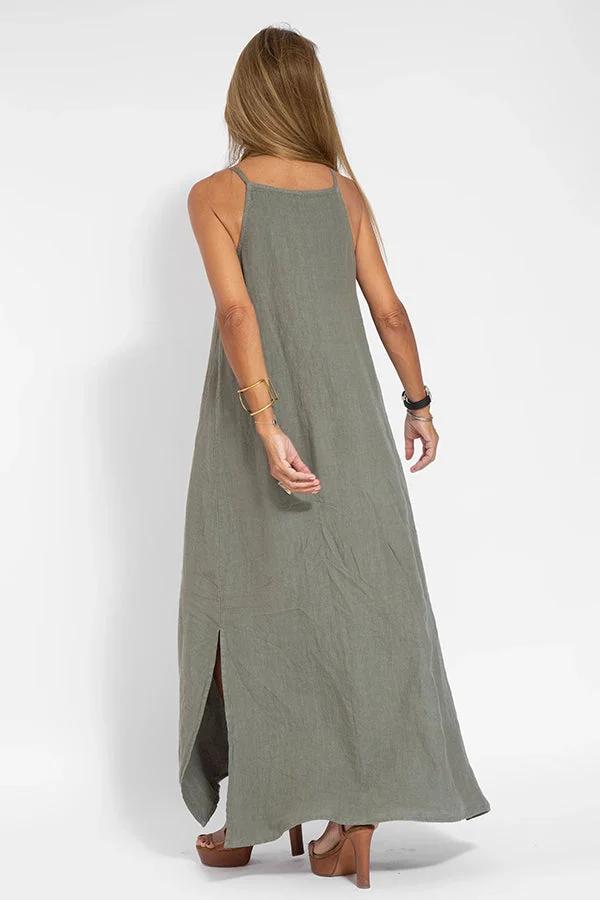 Alazne's Minimalist Fluid Dress with Breathable Fabric and Relaxed Fit
