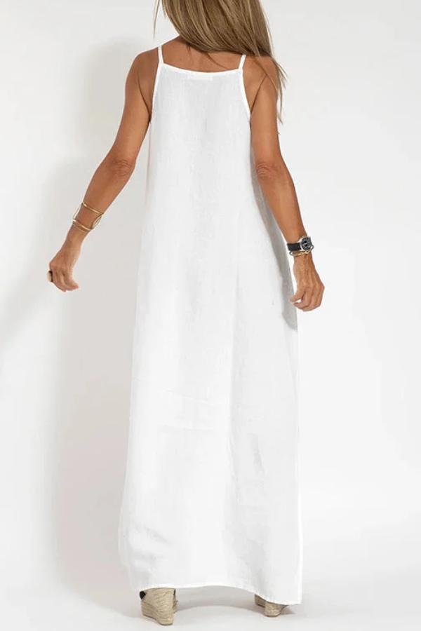 Alazne's Minimalist Fluid Dress with Breathable Fabric and Relaxed Fit