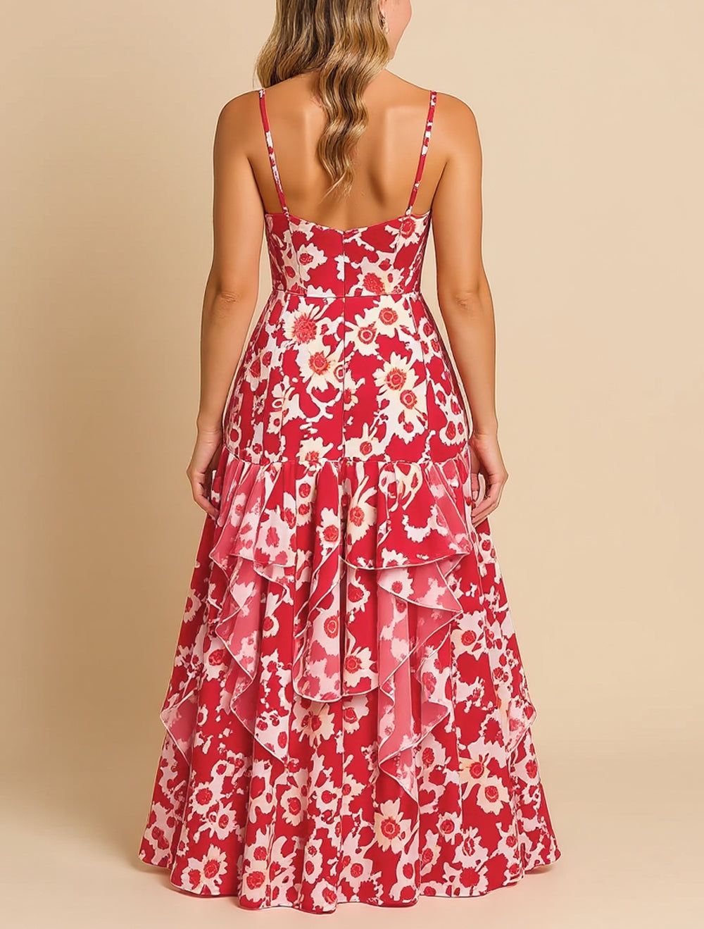 Alessia's Maxi Dress with Cascading Ruffle Skirt