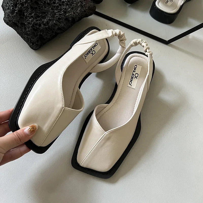 Amaya | Women's Square Toe Slingback Sandals | Elegant