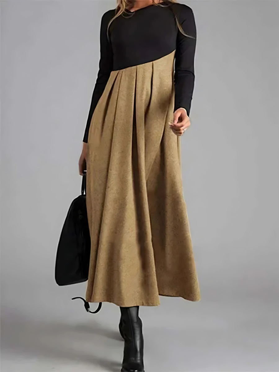 Aurora's Maxi Dress with Flattering Fit and Sleeves