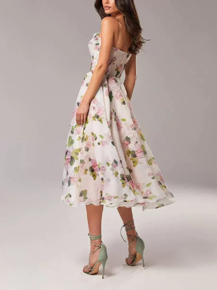 Eloria | Women's Floral Wedding Guest Dress | Midi