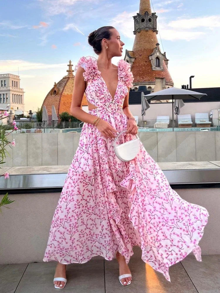 Feyre | Women's Ruffle Party Dress | Maxi
