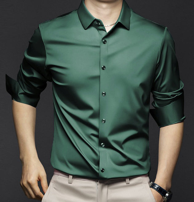 Finley's Satin-Finish Shirt with Button-Down Collar
