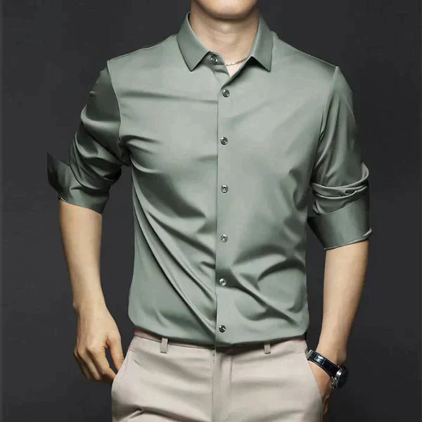 Finley's Satin-Finish Shirt with Button-Down Collar