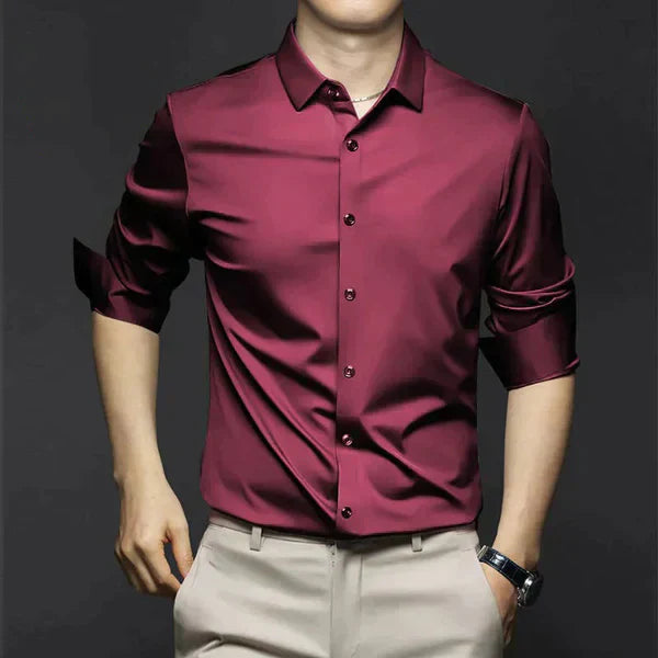 Finley's Satin-Finish Shirt with Button-Down Collar