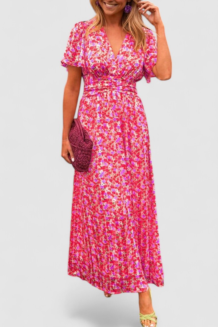 Isolde's V-Neck Maxi Dress with Elegant Lines and Day-to-Night Comfort