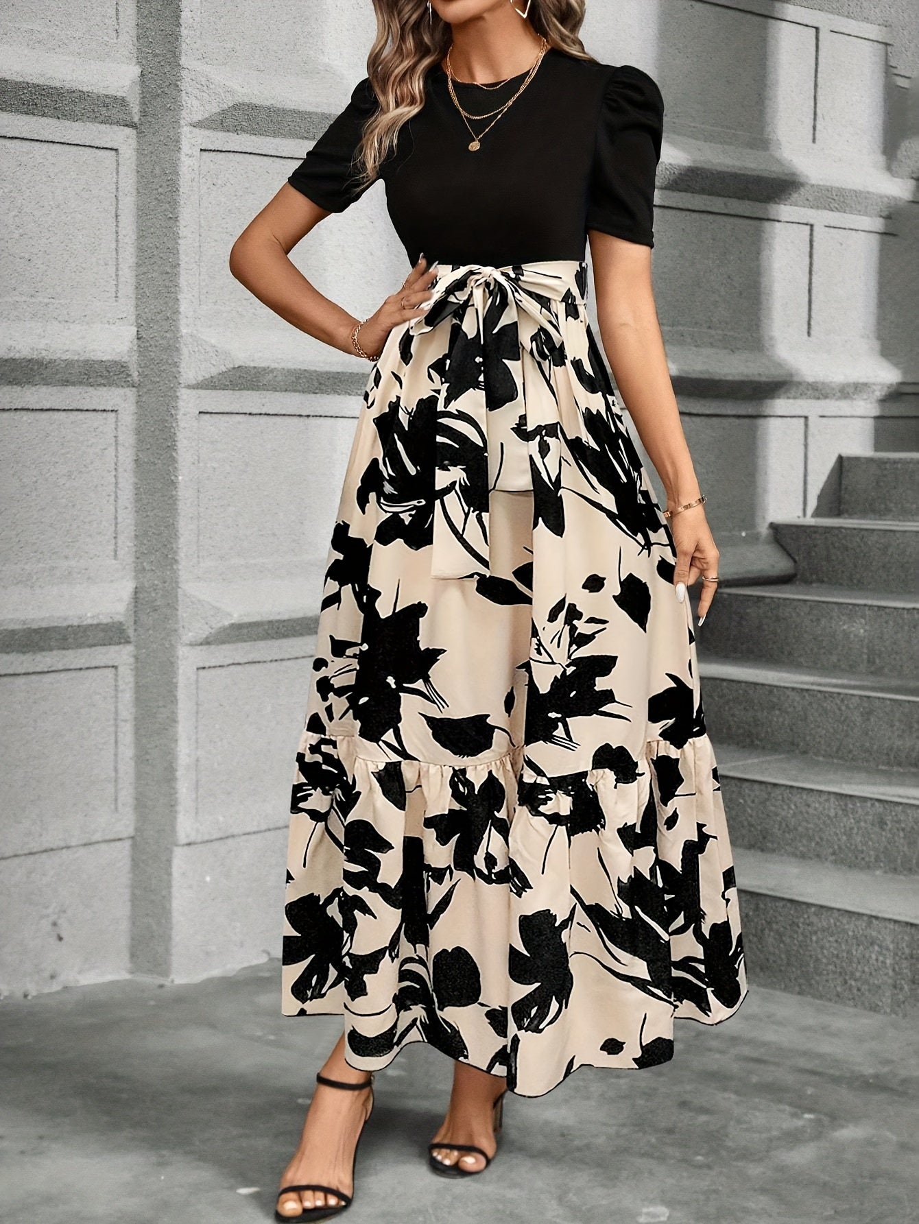 Izel | Women's Casual Floral Dress | Maxi