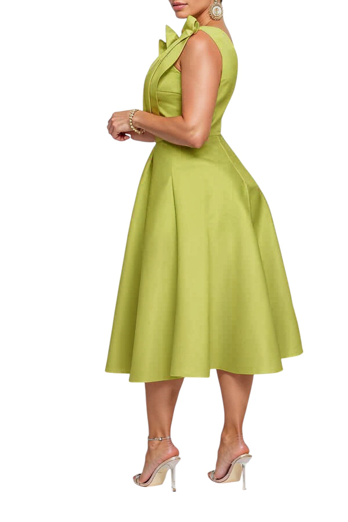 Jade's Sleeveless A-line Dress with Twist Detail