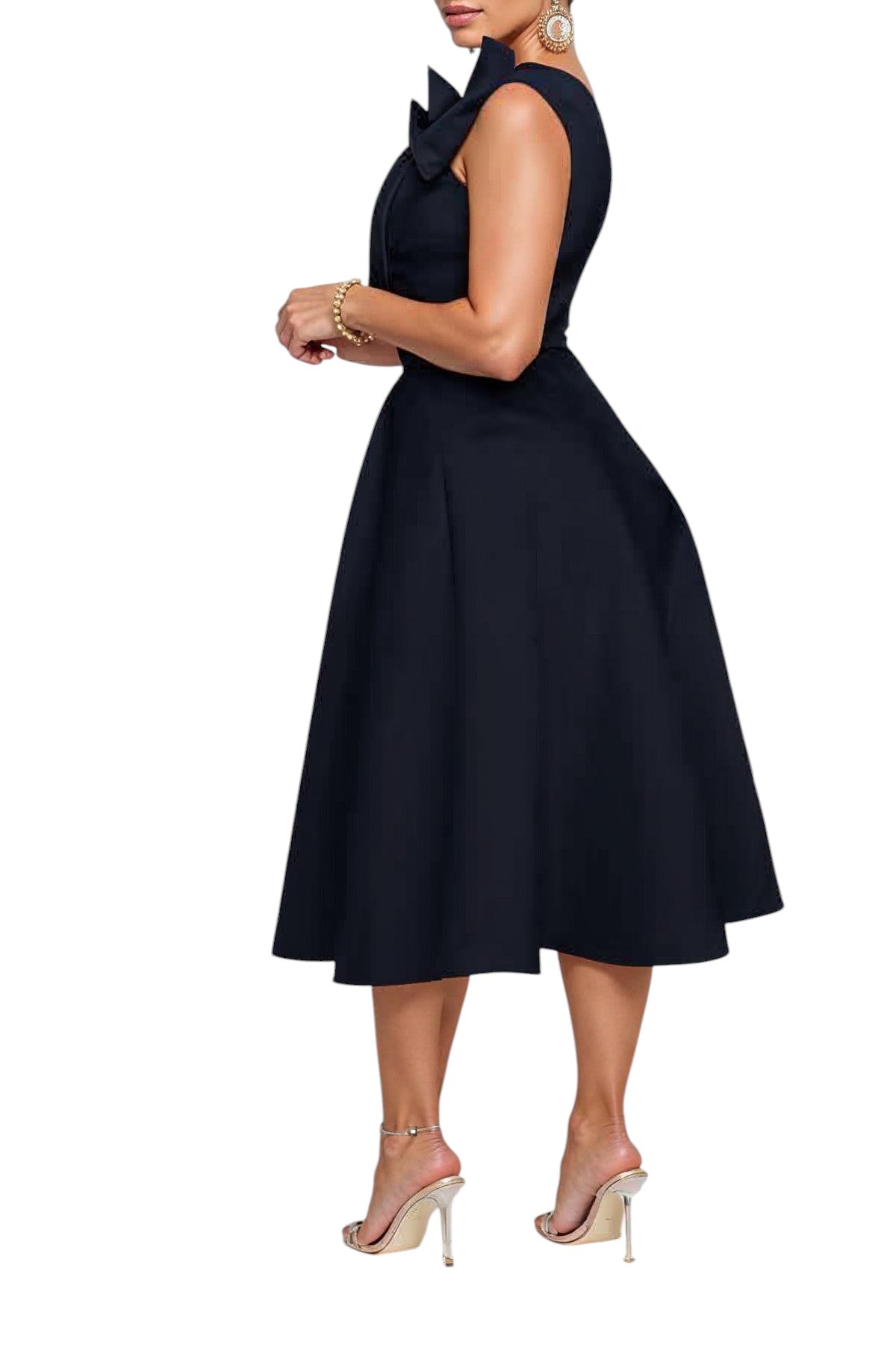 Jade's Sleeveless A-line Dress with Twist Detail