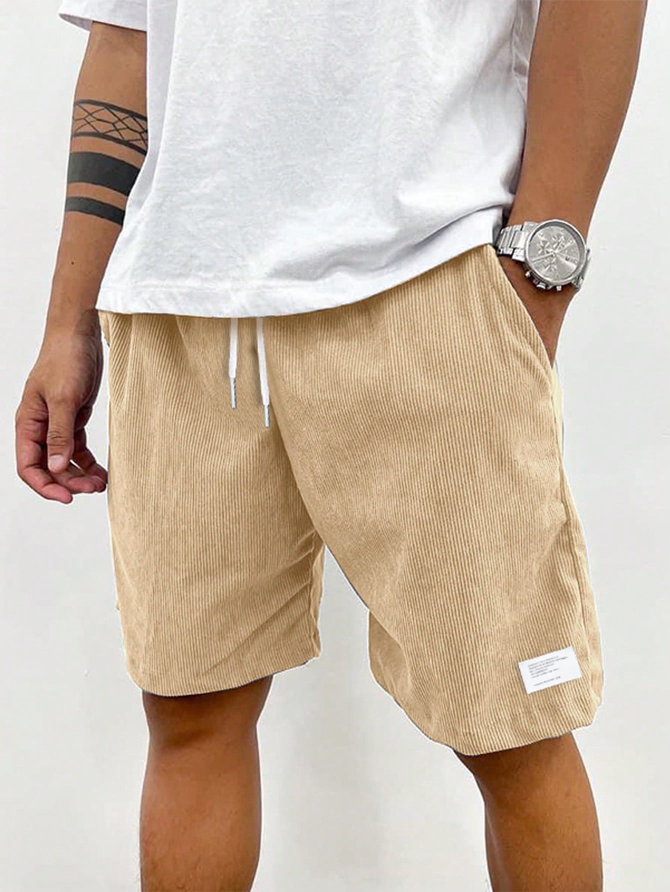 Jasper's Corduroy Casual Shorts with Relaxed Fit