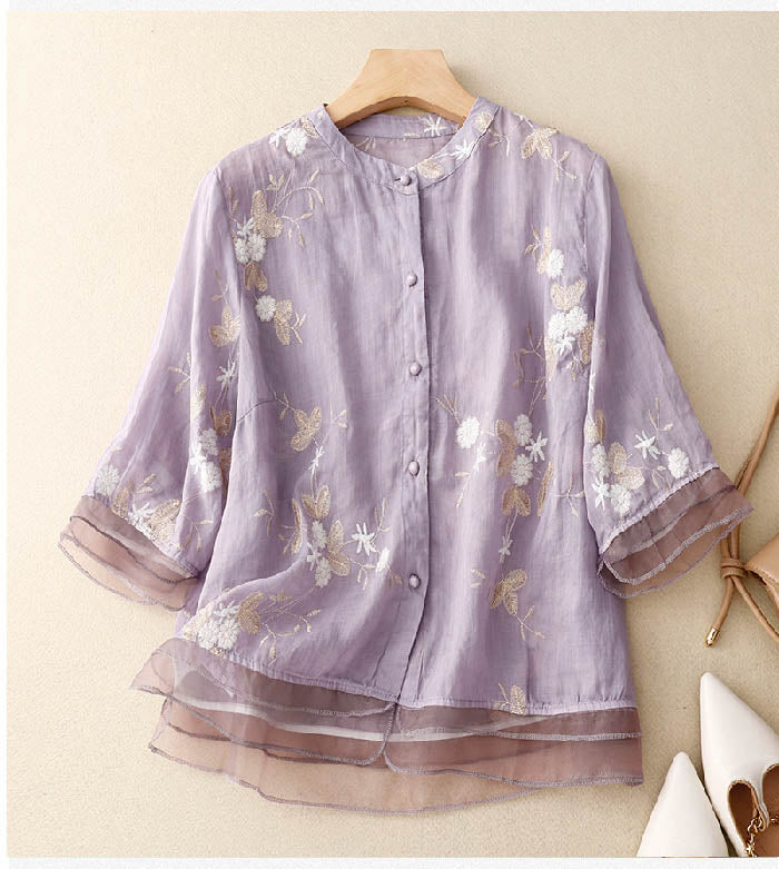 Lilia | Women's Summer Vintage Embroidered Shirt