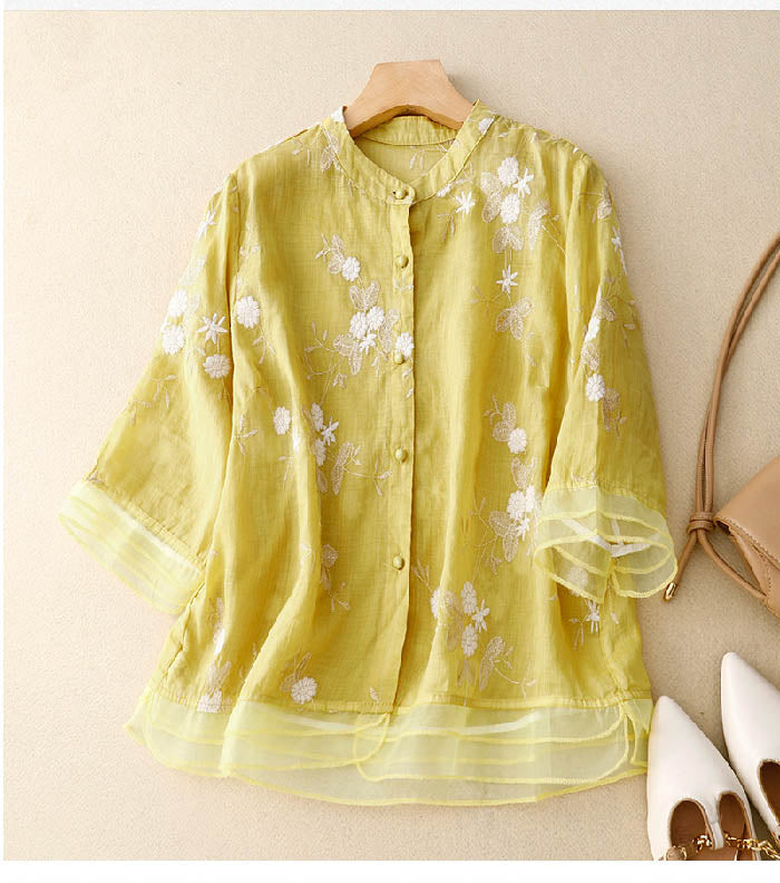 Lilia | Women's Summer Vintage Embroidered Shirt