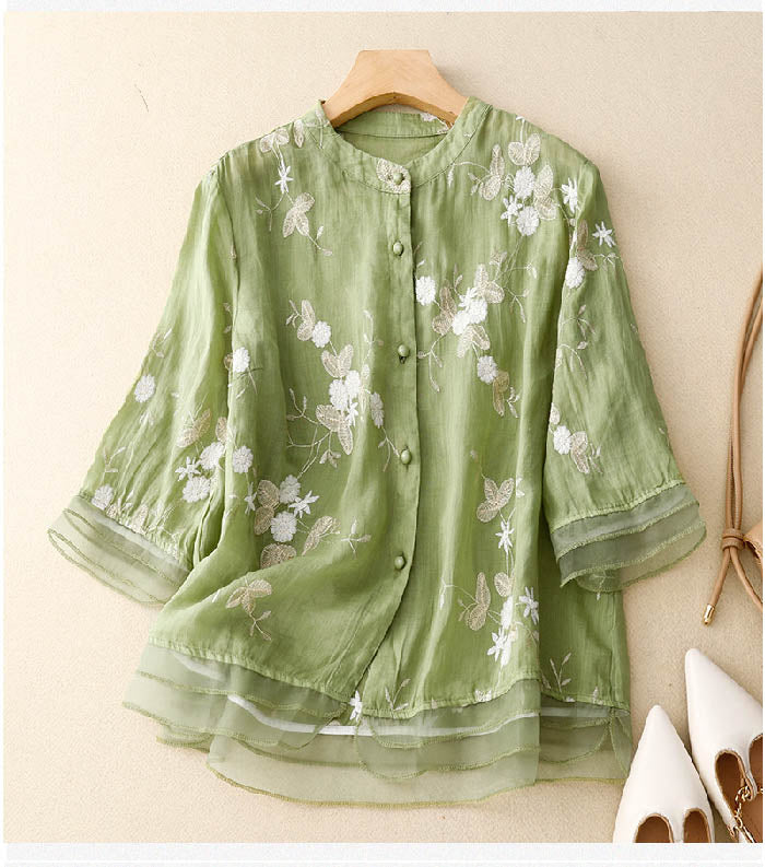 Lilia | Women's Summer Vintage Embroidered Shirt