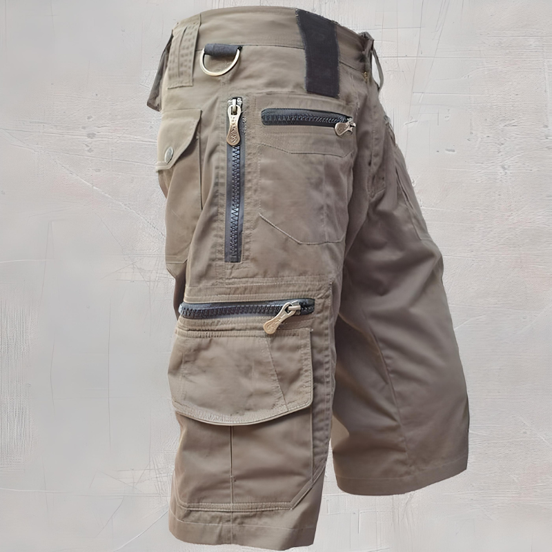 Logan's Cargo Shorts with Zipper Pockets and Adjustable Waist