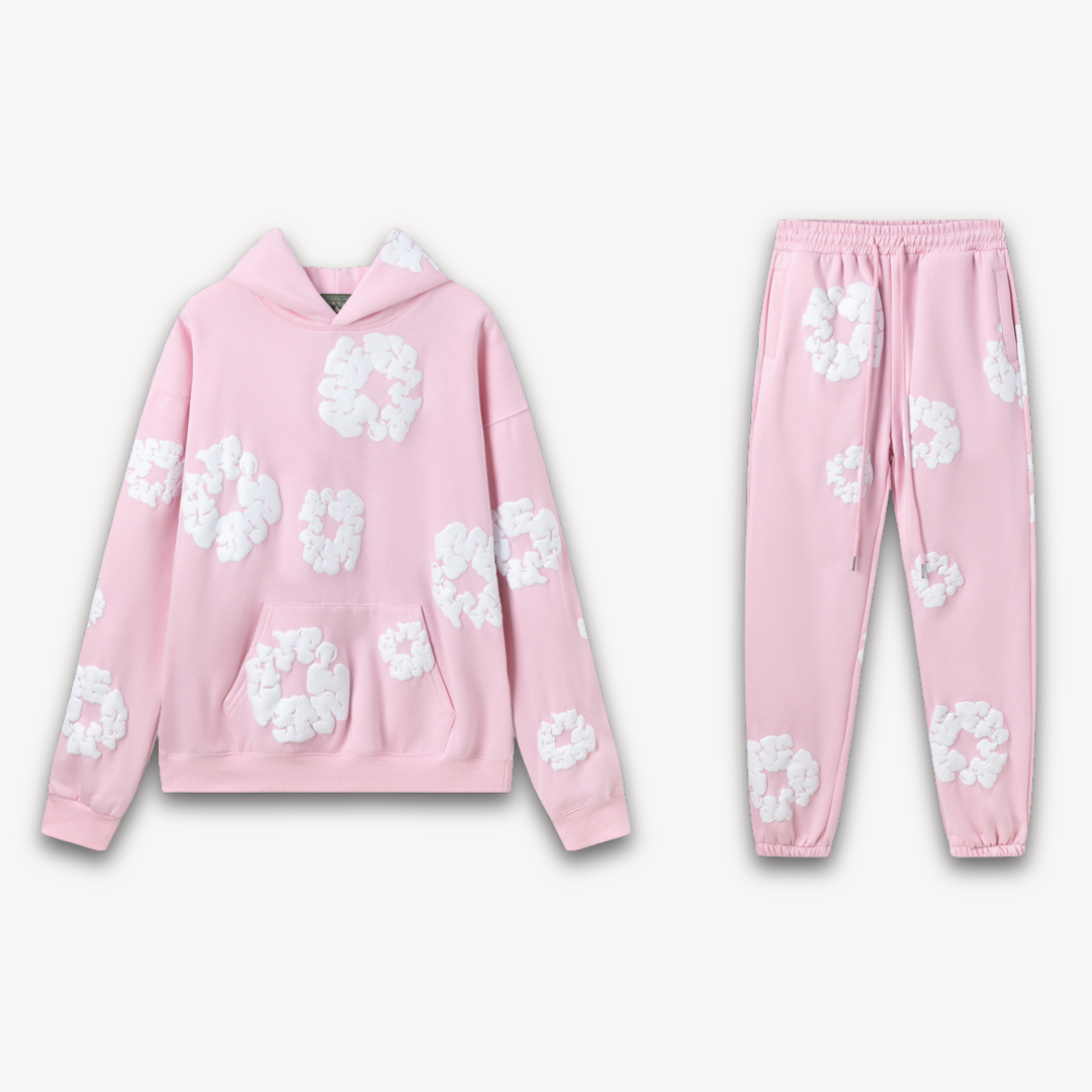 Malik and Merriem's Relaxed Tracksuit Set with Floral Graphic Print