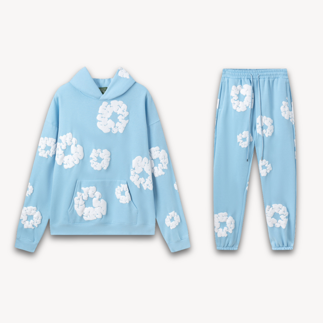 Malik and Merriem's Relaxed Tracksuit Set with Floral Graphic Print