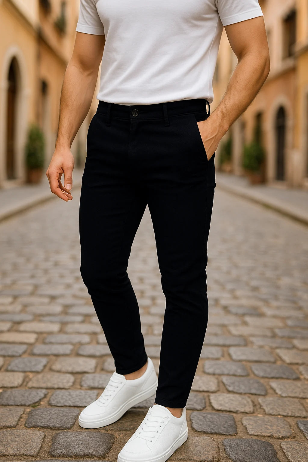 Matteo's Slim-Fit Business Trousers with Stretch Comfort