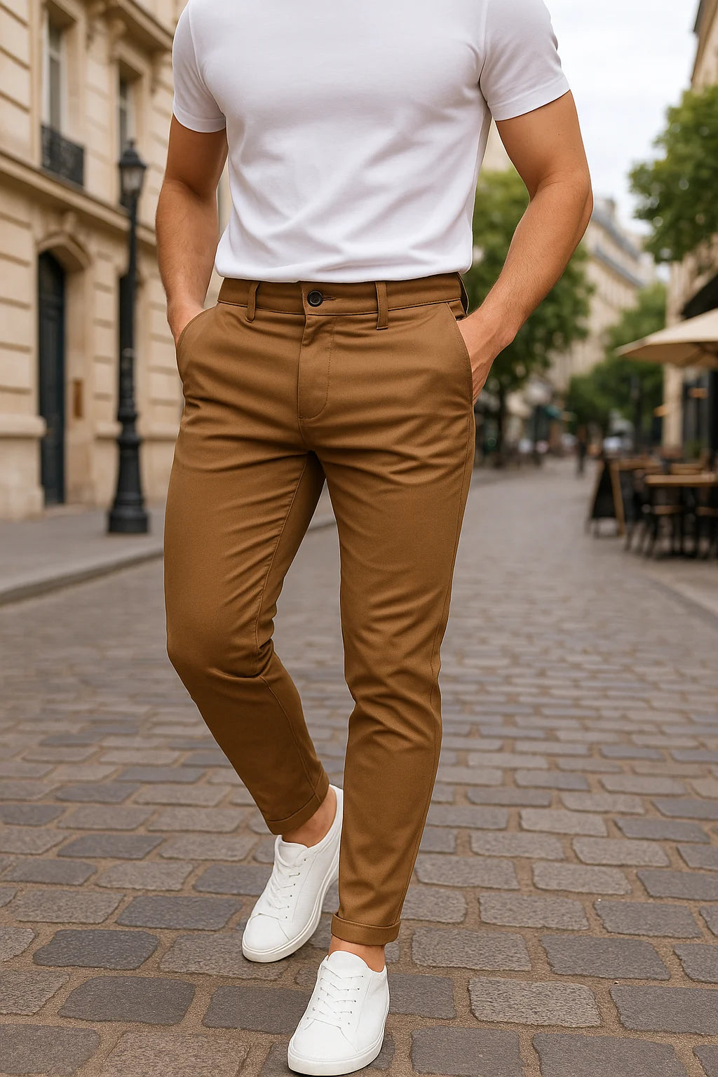 Matteo's Slim-Fit Business Trousers with Stretch Comfort