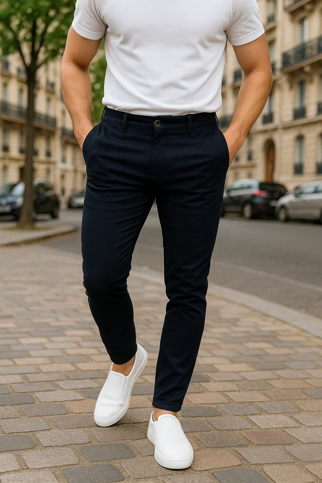 Matteo's Slim-Fit Business Trousers with Stretch Comfort