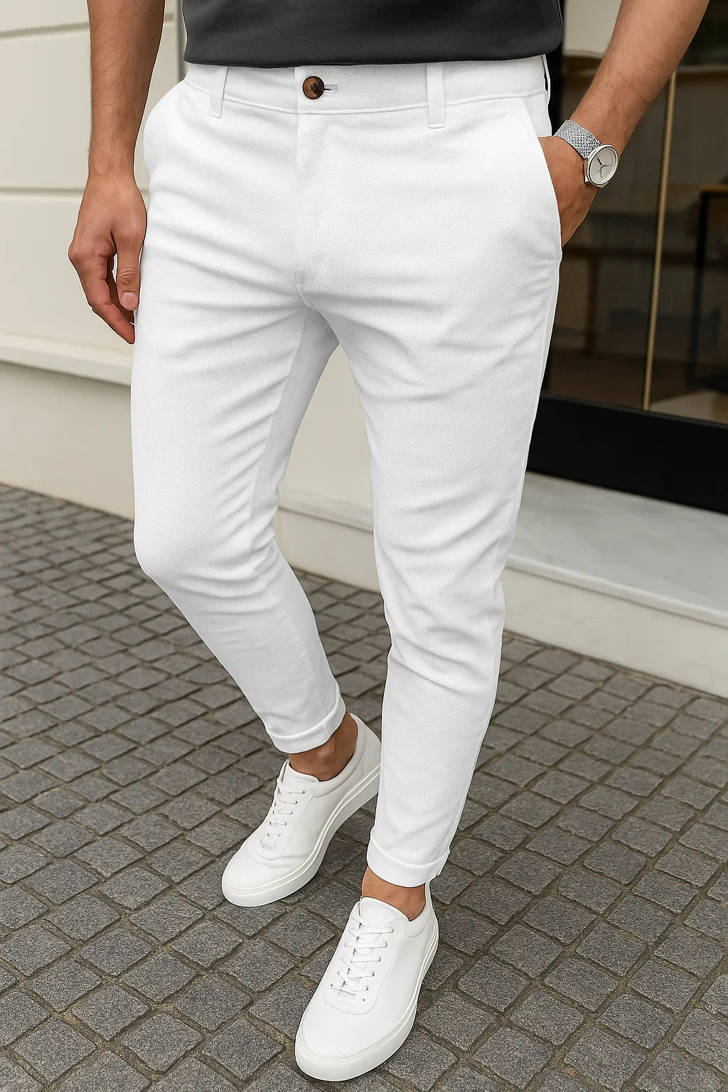 Matteo's Slim-Fit Business Trousers with Stretch Comfort