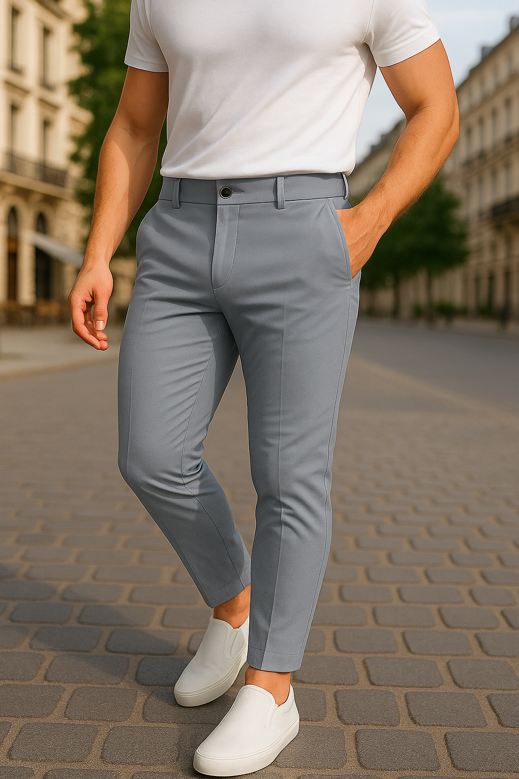 Matteo's Slim-Fit Business Trousers with Stretch Comfort