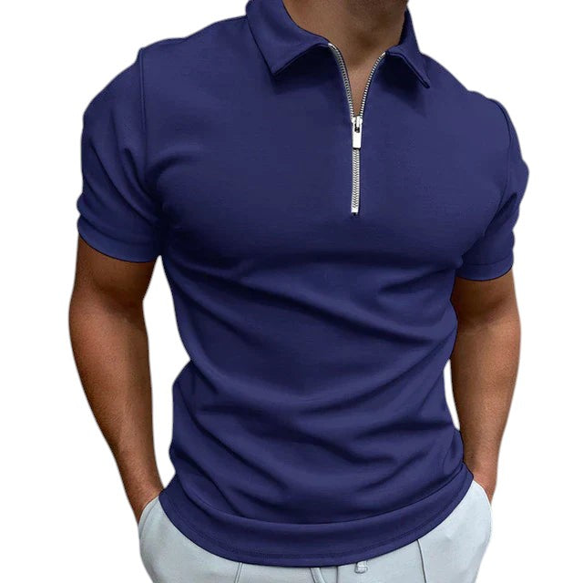 Maximus's Zip-Front Polo Shirt with Tailored Fit