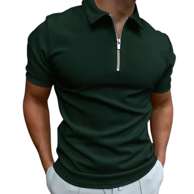 Maximus's Zip-Front Polo Shirt with Tailored Fit
