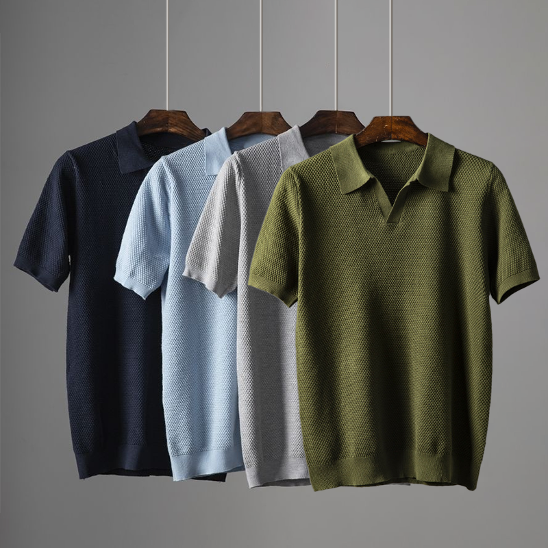 Nigel's Polo Shirt with Ribbed Texture and Relaxed Fit