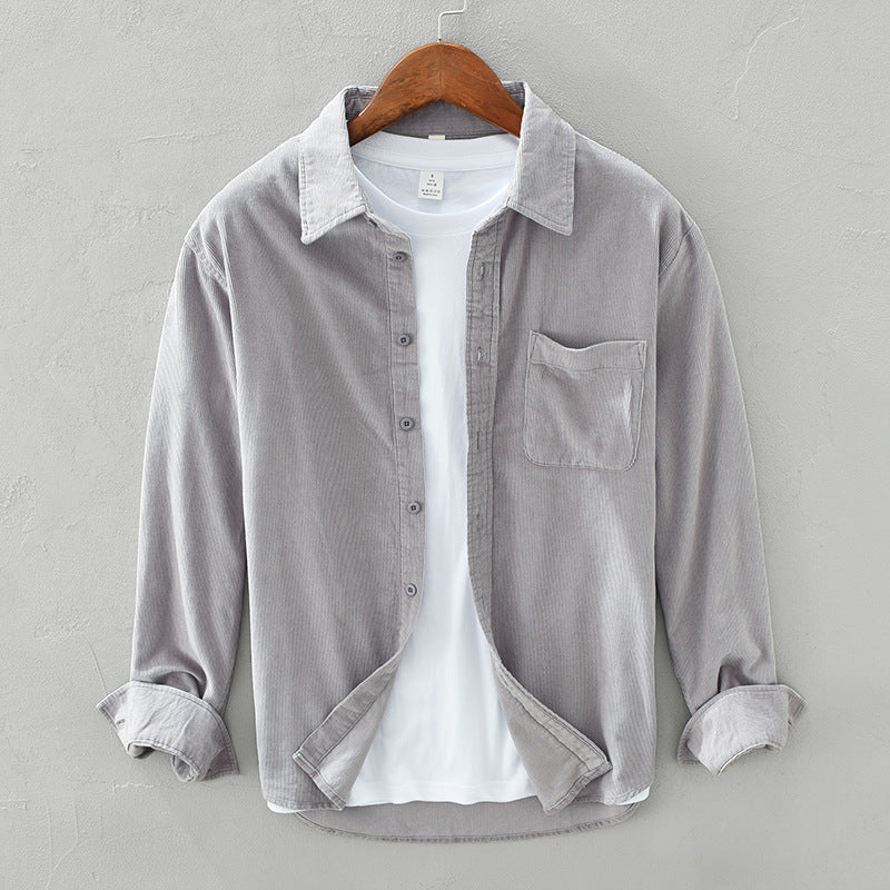 Noah's Casual Corduroy Shirt with Button-Down Collar