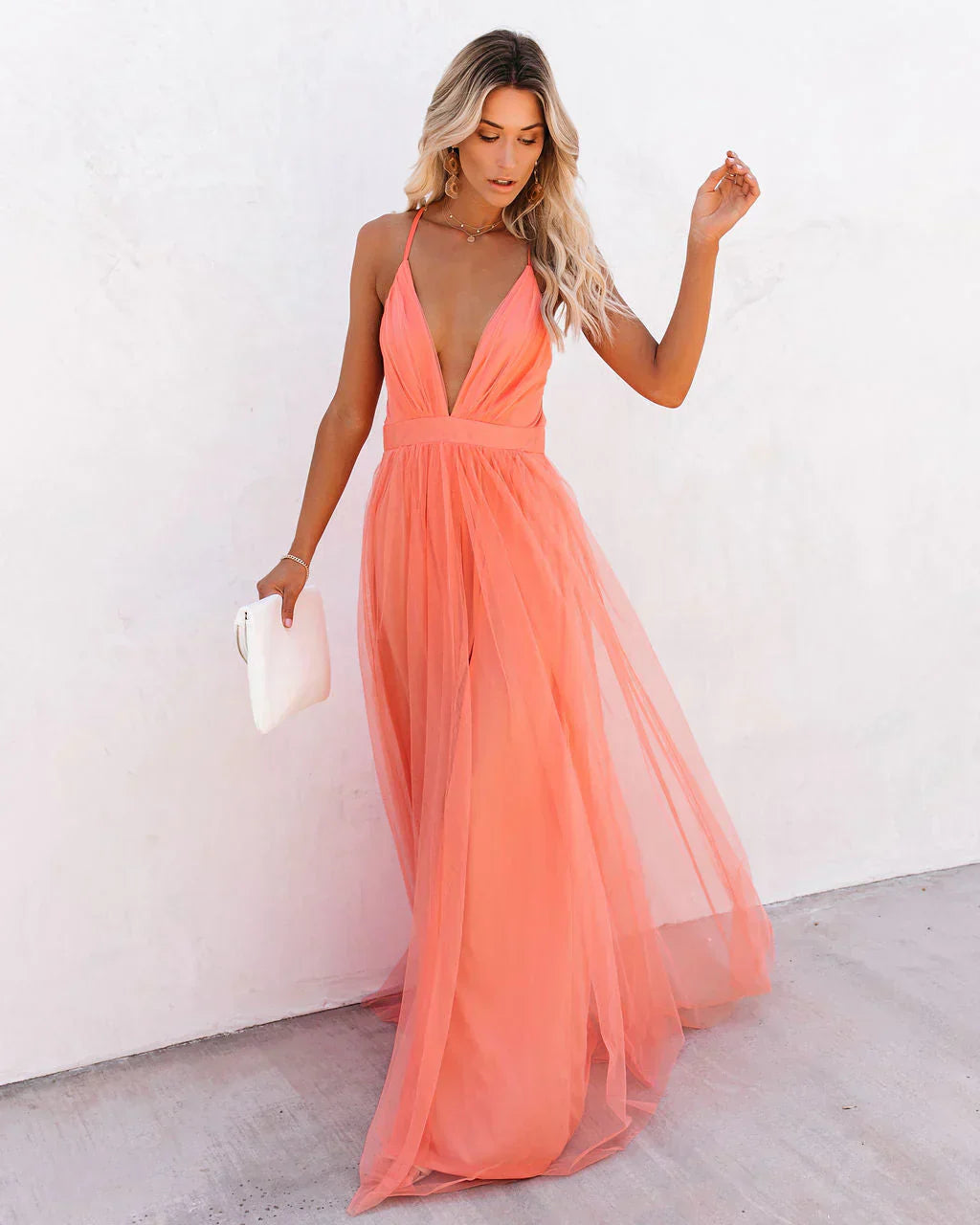 Odette's Maxi Dress with Adjustable Straps and Fitted Waist