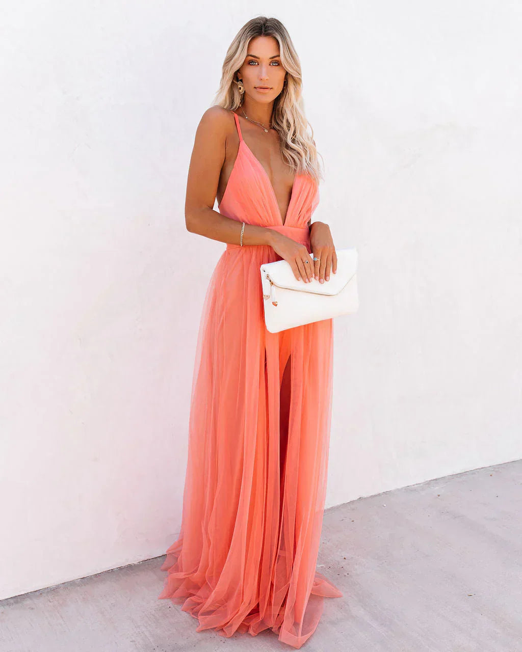Odette's Maxi Dress with Adjustable Straps and Fitted Waist