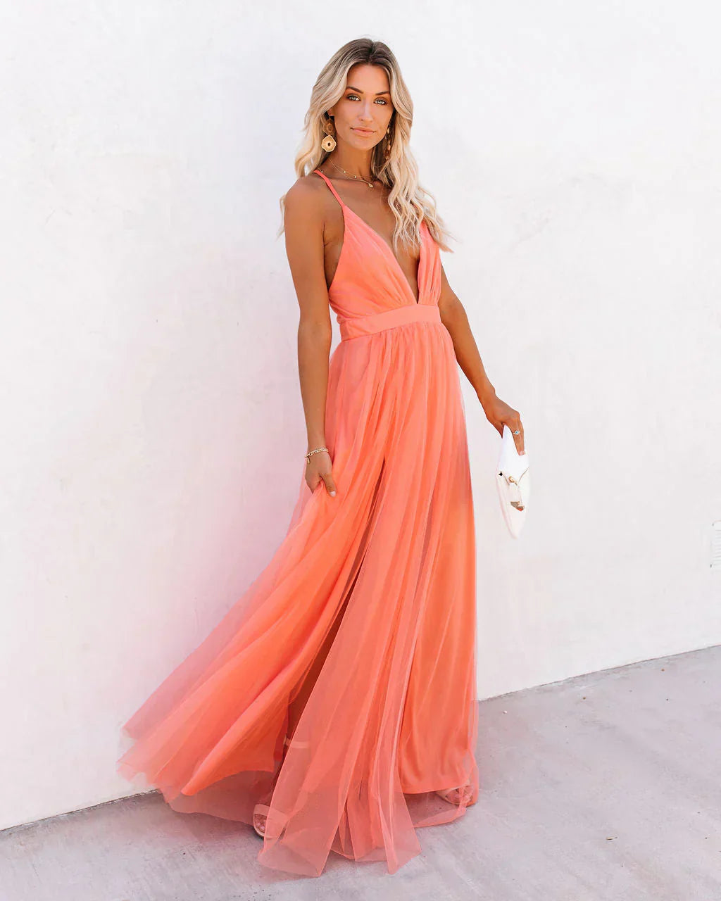 Odette's Maxi Dress with Adjustable Straps and Fitted Waist
