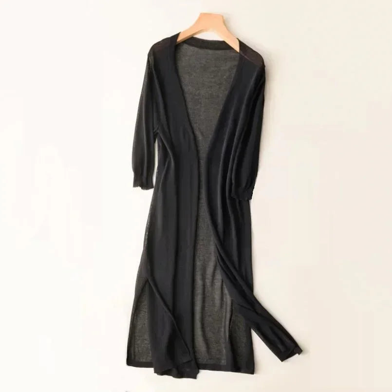 Sara's Flowy Maxi Dress with Open Front and Tie Waist