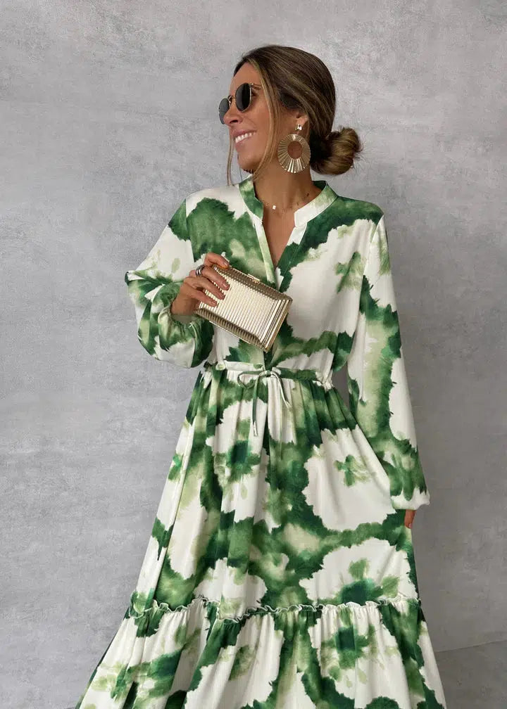Seraphina | Women's Elegant Flowy Maxi Dress | V-Neck