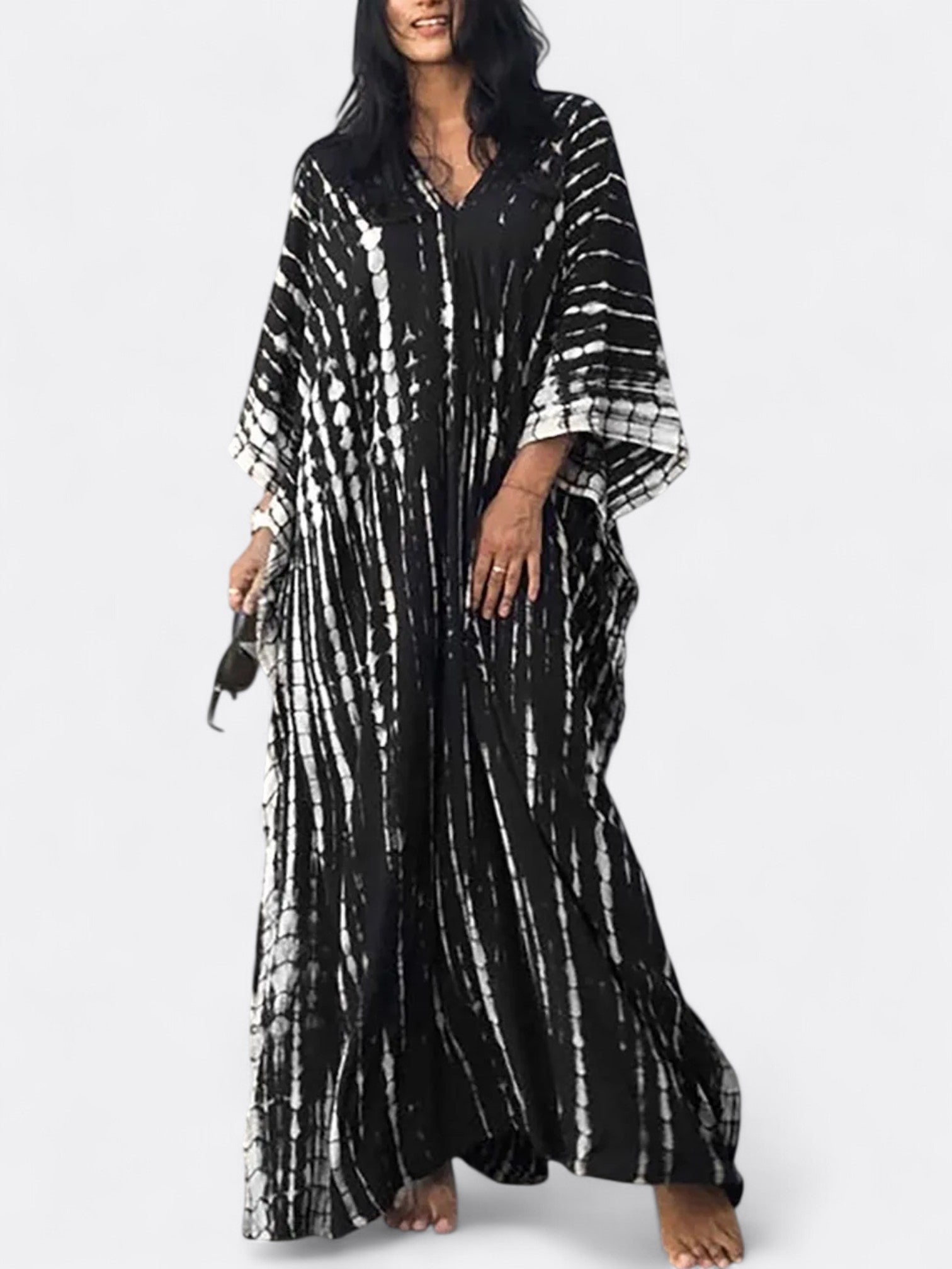 Serenity | Women's Bohemian Tie Dye Kaftan Dress | Maxi V Neck