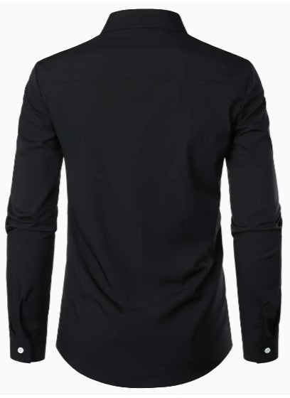 Simmone's Casual Button-Down Shirt with Contrast Collar Trim