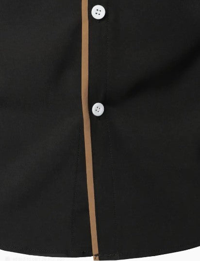 Simmone's Casual Button-Down Shirt with Contrast Collar Trim