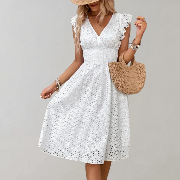 Sylvia | Women's Embroidered Summer Dress | Midi