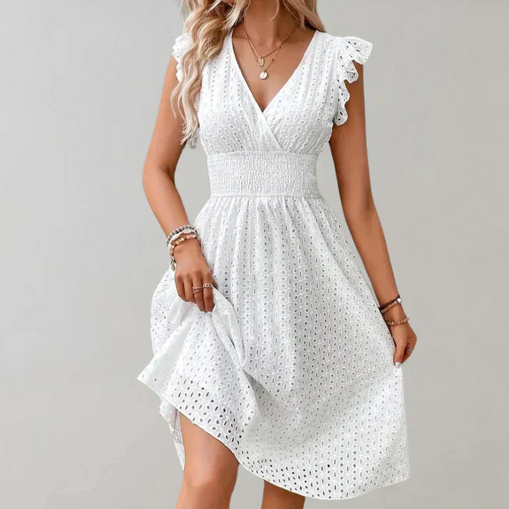 Sylvia | Women's Embroidered Summer Dress | Midi
