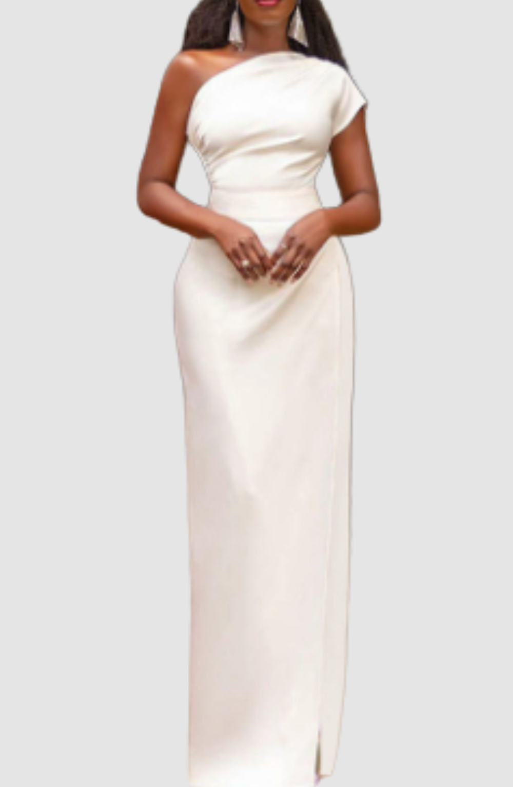 Meliora's One-Shoulder Maxi Dress with Elegant Drape and Sleek Finish
