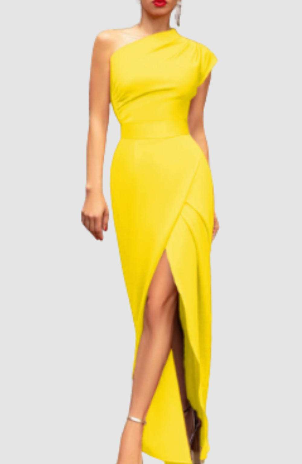 Meliora's One-Shoulder Maxi Dress with Elegant Drape and Sleek Finish