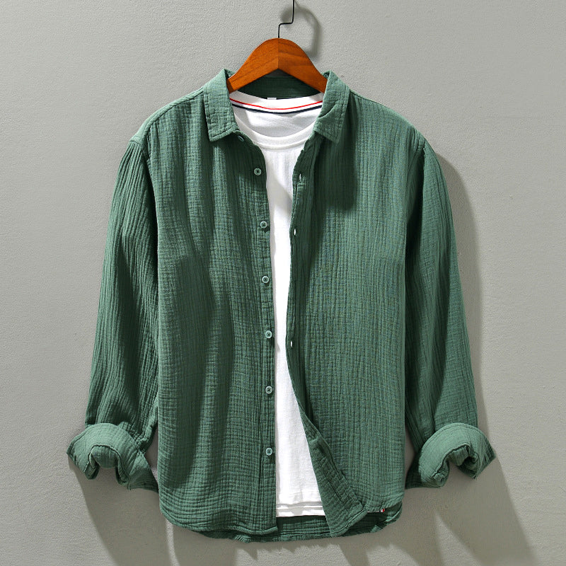 Zed's Button-Down Corduroy Shirt with Rolled Sleeves
