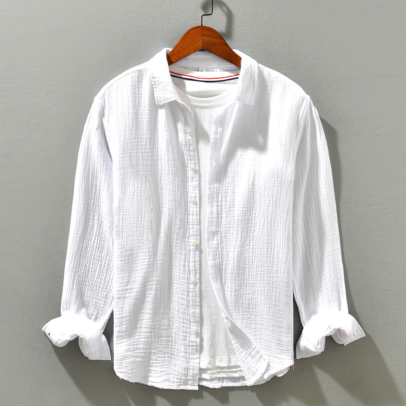 Zed's Button-Down Corduroy Shirt with Rolled Sleeves