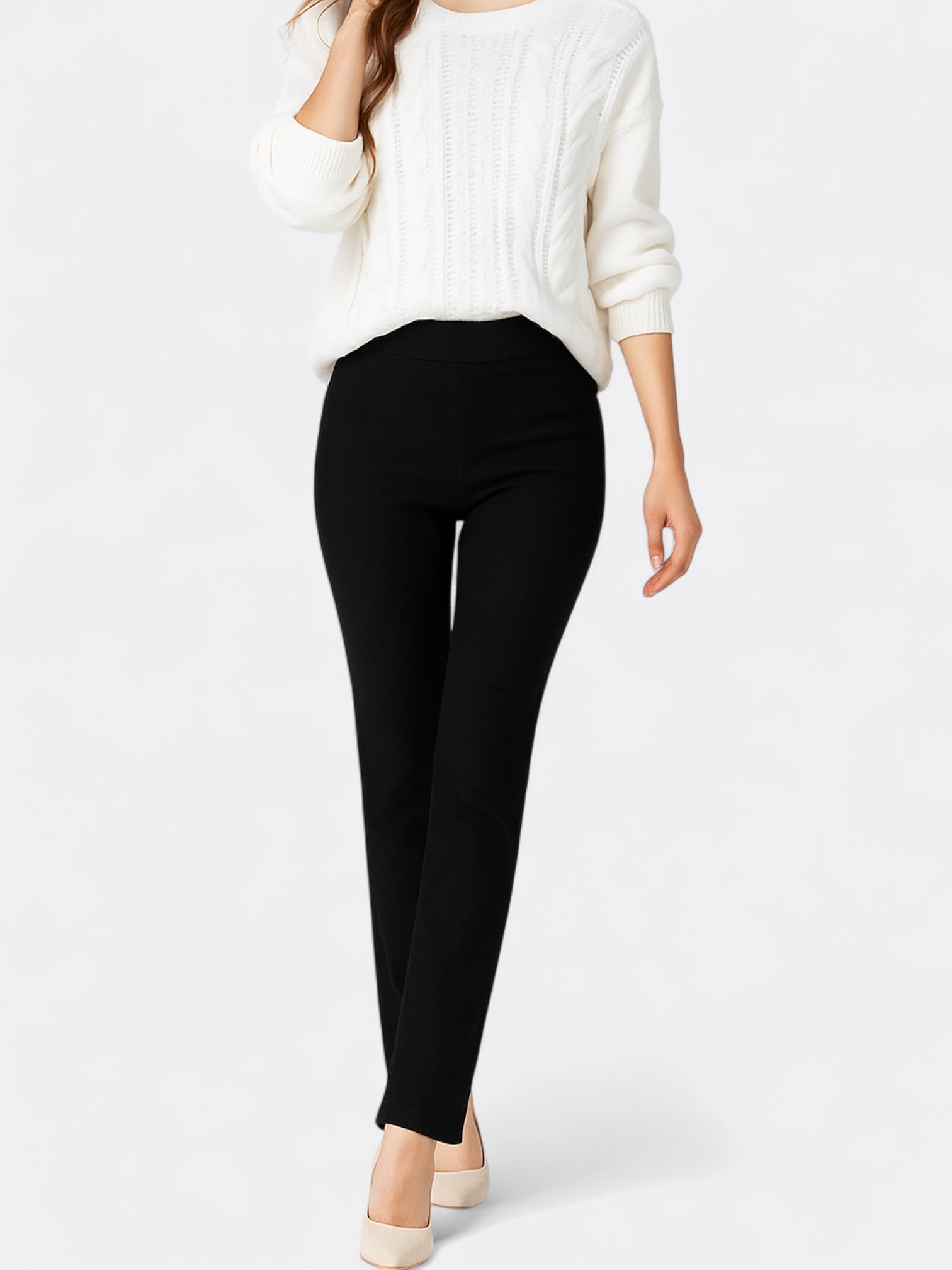 Luna | Women's High Waist Stretch Trousers | Summer